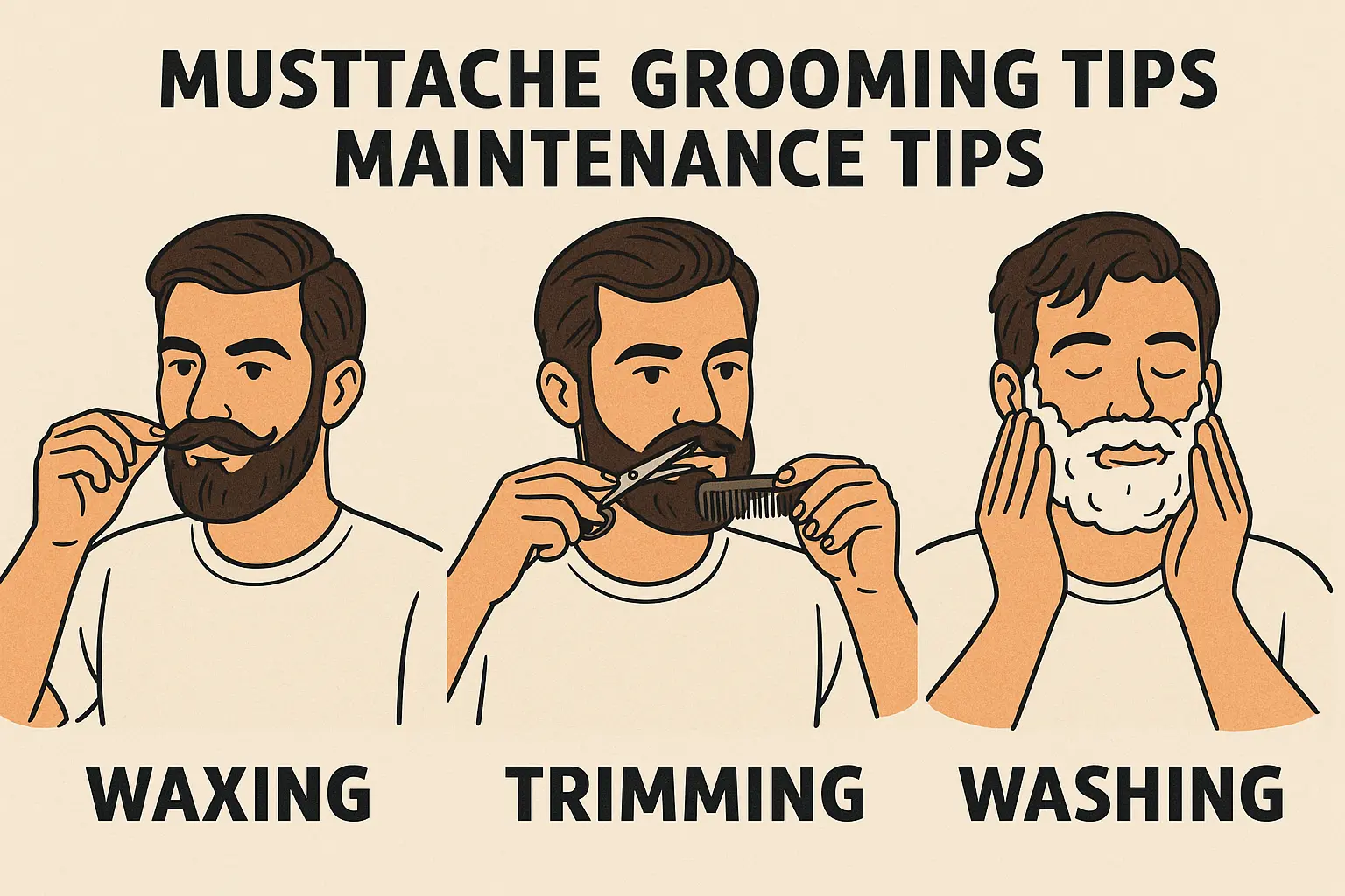 Mustache Grooming Maintenance Tips: Waxing, Trimming & Washing
