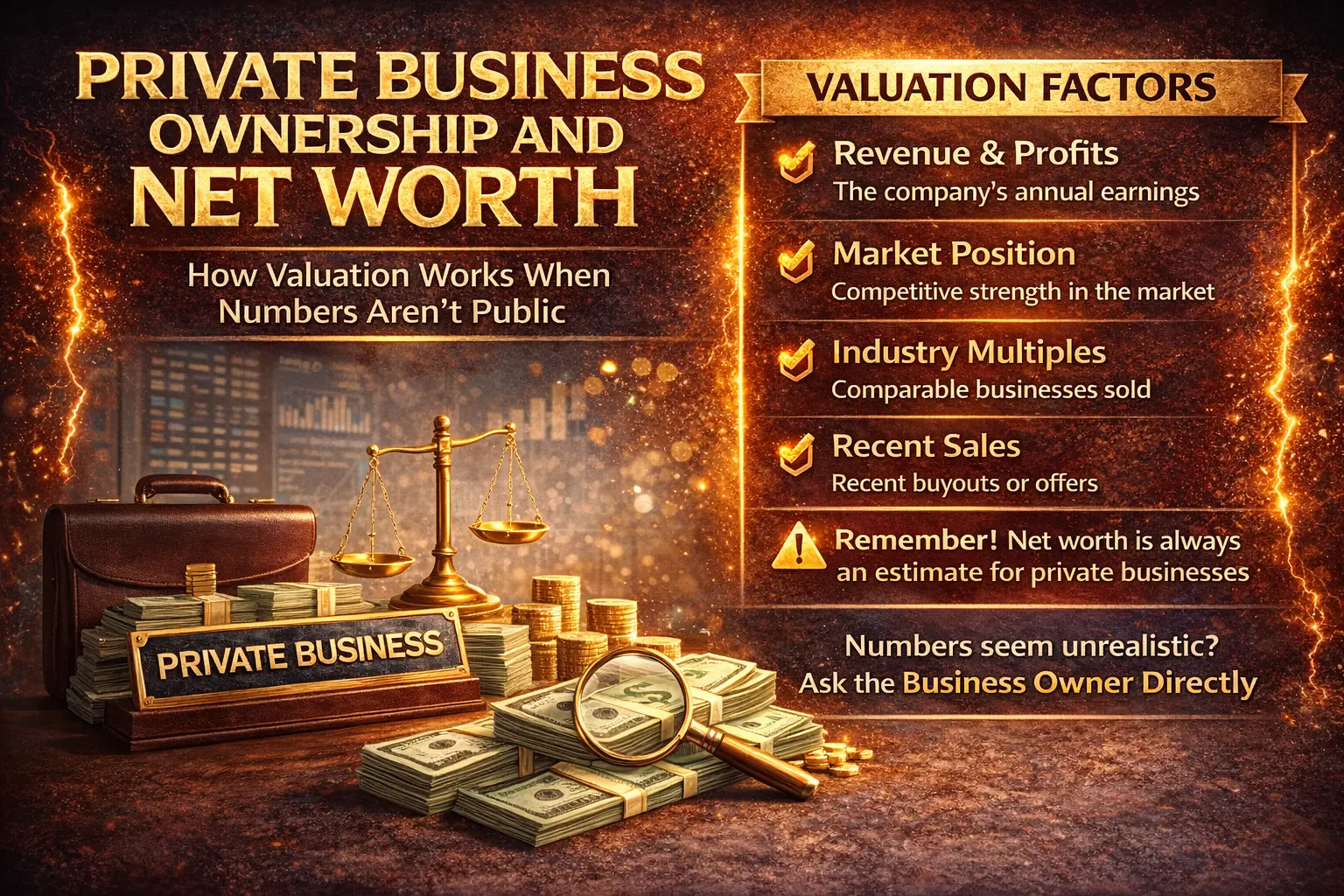 Private Business Ownership and Net Worth: How Valuation Works When Numbers Aren’t Public